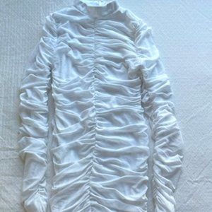 Fashion Nova White Rouched Dress